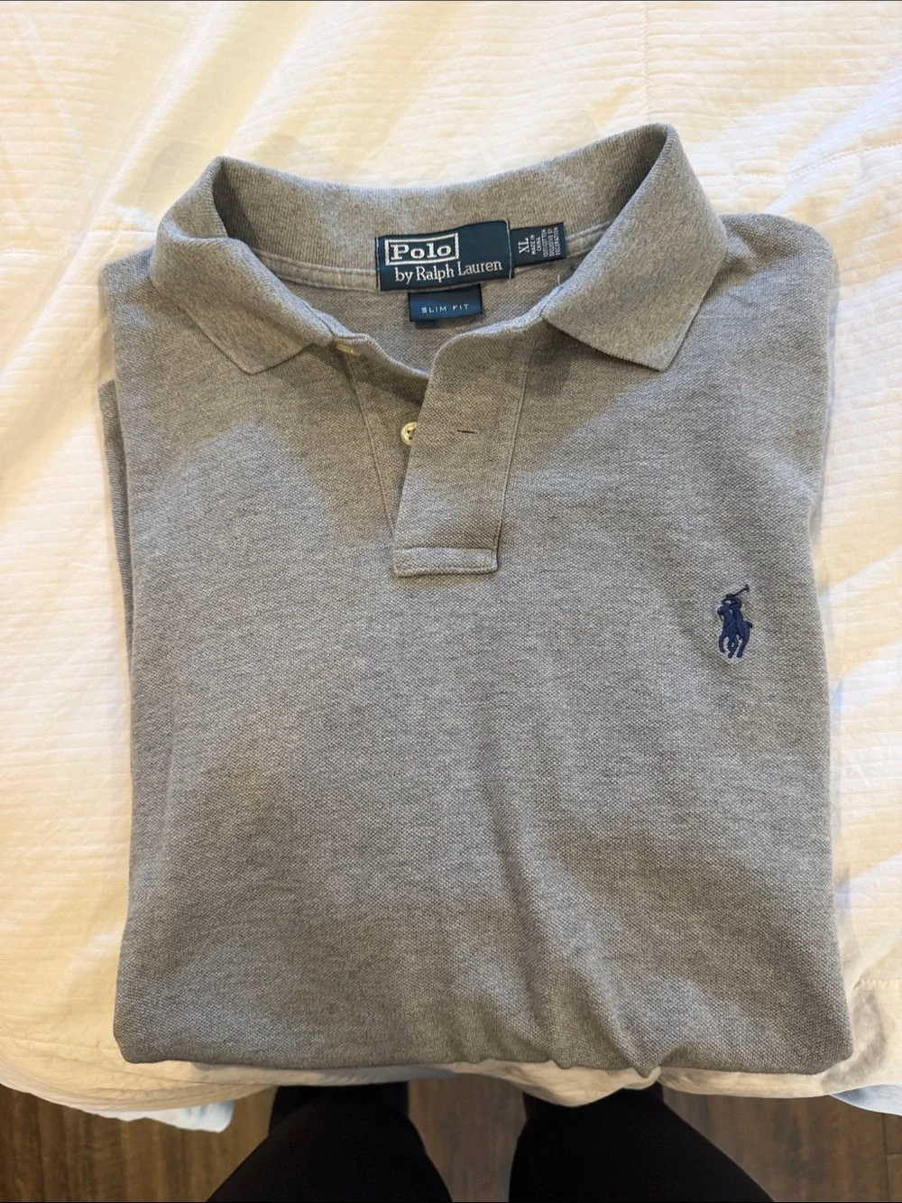 Ralph Lauren Men’s Light Gray Polo with Navy Pony